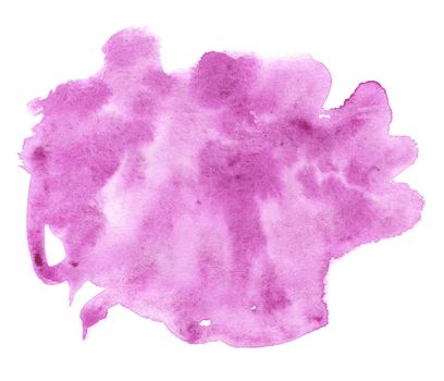 Abstract pink watercolor splash texture isolated on white background. Bright taffy paint stain drops. Abstract illustration, banner, poster for text, decoration element
