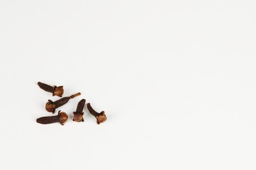 Closeup (Macro) shot of cloves on a white background