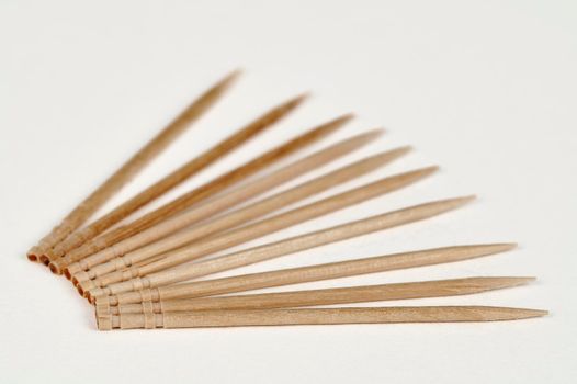 Toothpicks on a white background