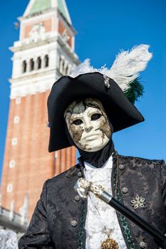 VENICE, ITALY - Febrary 21 2020: The masks of the Venice carnival 2020