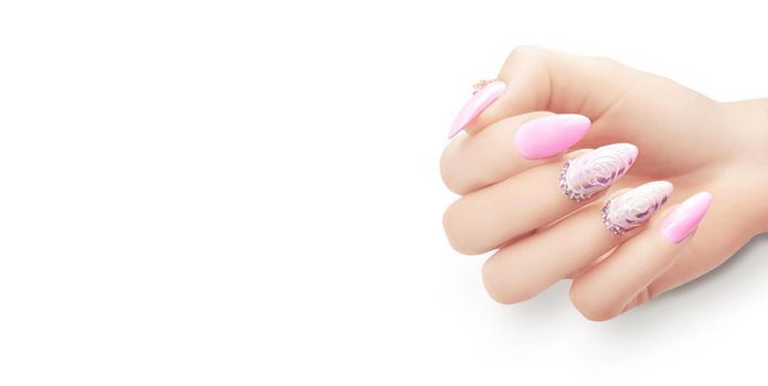 Nail polish trends. Woman with stylish manicure.