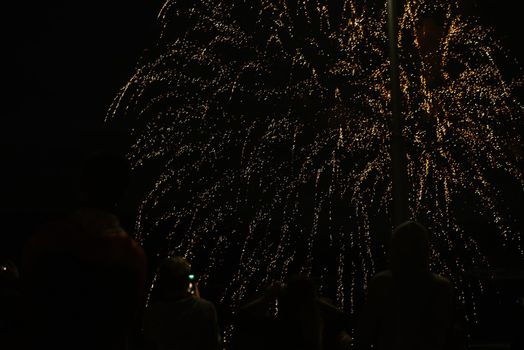 Golden salute Isolated on a black background. Celebrating July 4th - Independence Day.