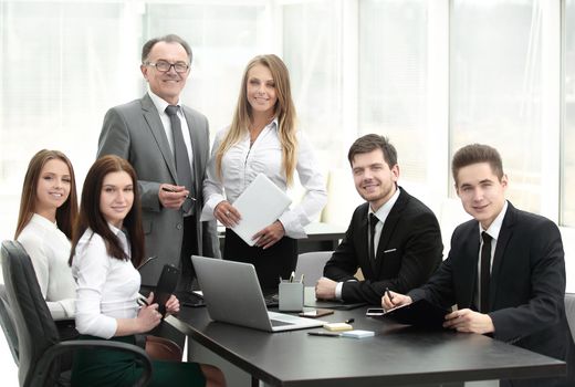 senior businessman had a working meeting with business team.photo with copy space