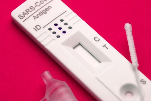 Covid rapid antigen nasal test. Self test at home or at corona test station.