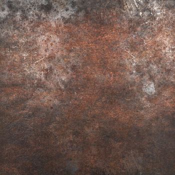 Steel textured metal sheet with heavy rust. 3d illustration