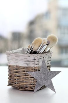 makeup brushes, closeup