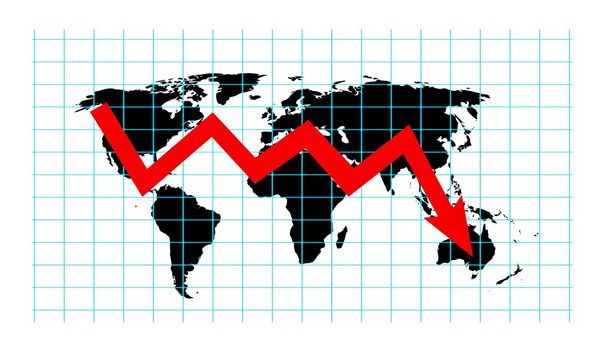 Graphs representing the stock market crash. 3d illustration