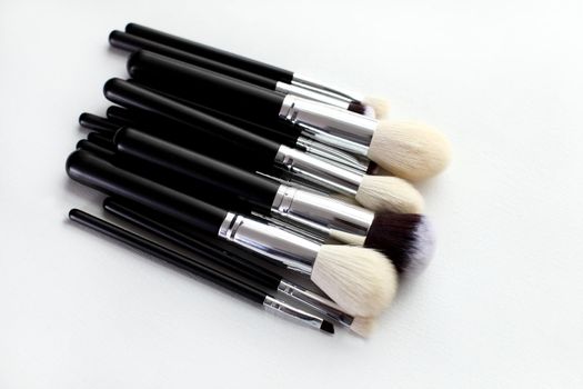 Makeup brush on white background