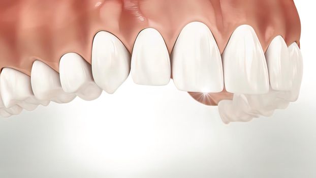 Invisalign braces or invisible retainer make bite correction. Medically accurate .3D illustration