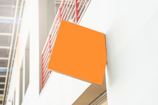 Mockup of an orange shop sign