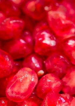 Closeup image of full frame background of Pomegranate seeds as fruit background