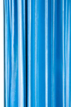 Bright and shiny blue color of curtain