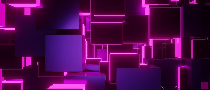 Abstract purple geometric background 3d rendering