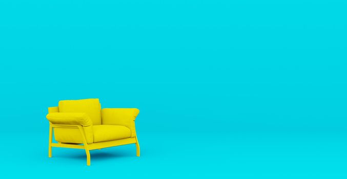 3d Abstract interior. Interior template. Bright color in the interior