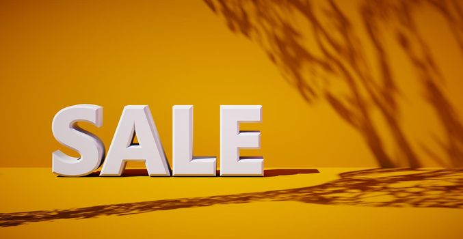 3d rendering of text sale. Banner for the sale and advertising of goods at a discount.