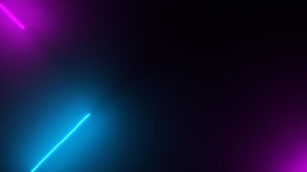 3d neon light background. 3D rendering of a strip of LED lighting.