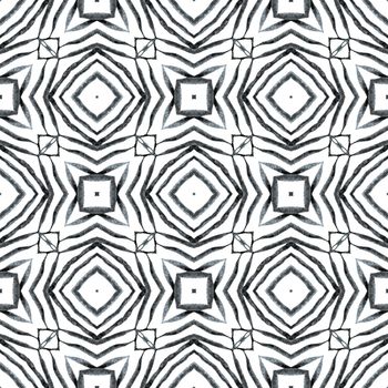 Mosaic seamless pattern. Black and white extra boho chic summer design. Textile ready stunning print, swimwear fabric, wallpaper, wrapping. Hand drawn green mosaic seamless border.