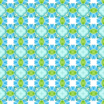 Mosaic seamless pattern. Green optimal boho chic summer design. Hand drawn green mosaic seamless border. Textile ready likable print, swimwear fabric, wallpaper, wrapping.