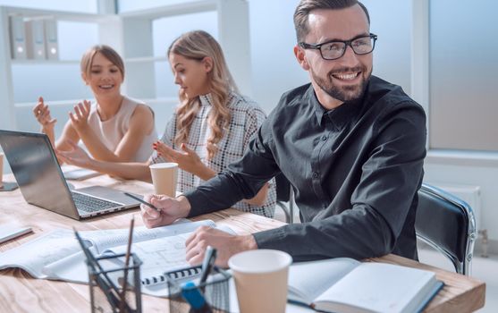 attentive businessman checking business documents . business concept