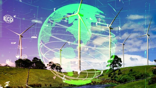 Environmental conservation technology and approaching global sustainable ESG by clean energy and power from renewable natural resources