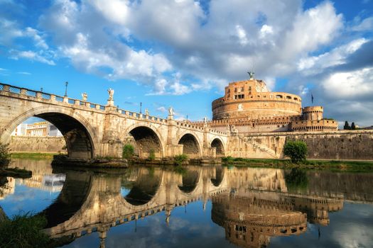 Castel Sant Angelo or Mausoleum of Hadrian in Rome Italy, built in ancient Rome, it is now the famous tourist attraction of Italy. Castel Sant Angelo was once the tallest building of Rome.