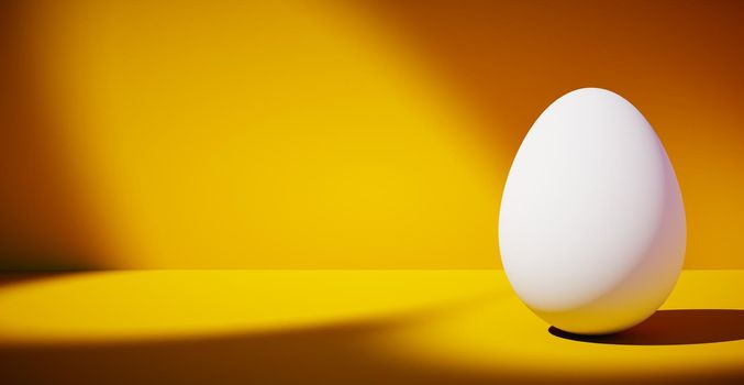 Bright blank background with egg. Easter holiday. 3d rendering