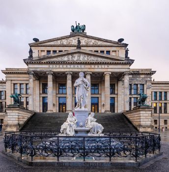 Beautiful monument at front enter of Concert Hall in Berlin