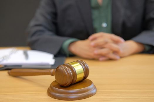 judge with legal law gavel at courtroom. lawyer attorney justice at court