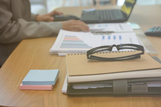 businessman working with document at office. startup entrepreneur man analyze financial data at workplace.