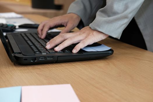 businessman using computer. startup man working with laptop at office.