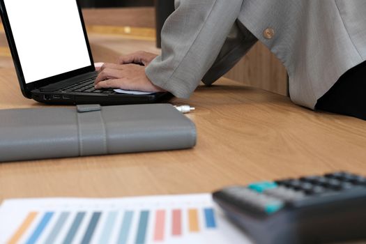 businessman using computer. startup man working with laptop at office.