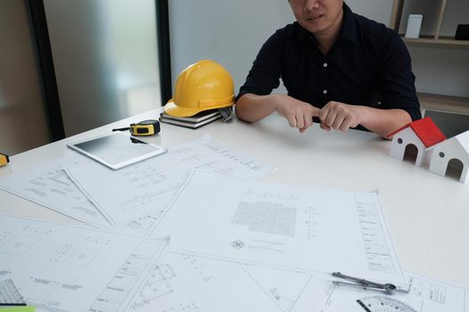 engineer suffering from finger pain. architect feeling painful on hand. injury, office syndrome.