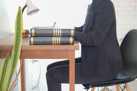 lawyer judge attorney justice working writing note at court. legal law gavel at courtroom.