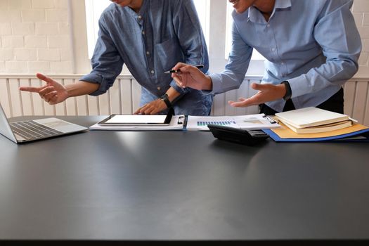 business people have a meeting. businessman working on performance revenue with co-worker team.