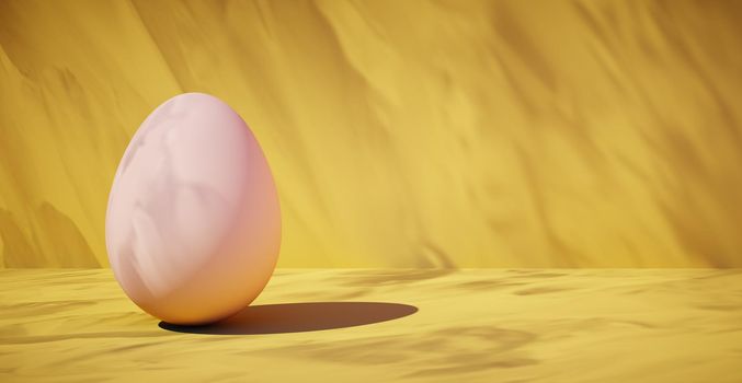 Bright blank background with egg. Easter holiday. 3d rendering