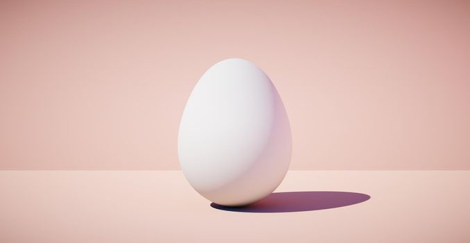 Bright blank background with egg. Easter holiday. 3d rendering