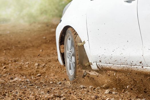 Rally Car in dirt track