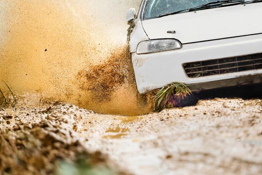 Rally Car in dirt track