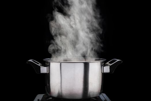 steam over cooking pot