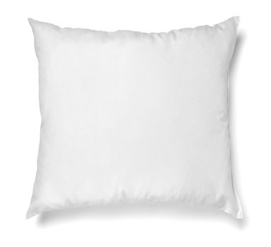 close up of a white pillow on white background