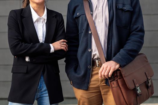 cropped image of an unrecognizable businessman and woman concept of entrepreneurship and business