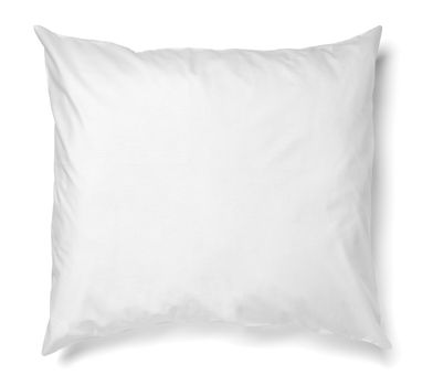 close up of a white pillow on white background