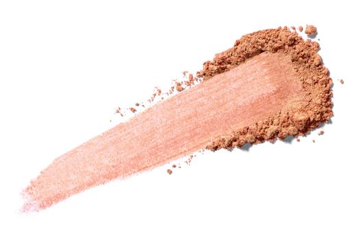 close up of face powder on white background