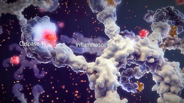 Antibodies destroy an infected cell by a virus, immun defense kill the infected cell 3D illustration