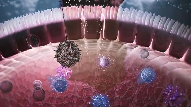 immune system and defense system 3D illustration