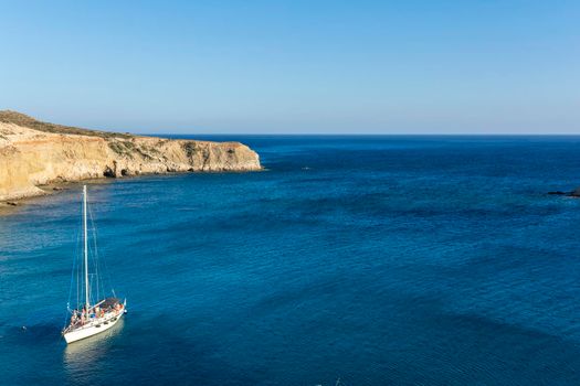 Tsigrado beach for a swim and relaxation at Milos, Greece.