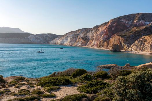 Firiplaka beach and it's natural colors at Milos, Greece