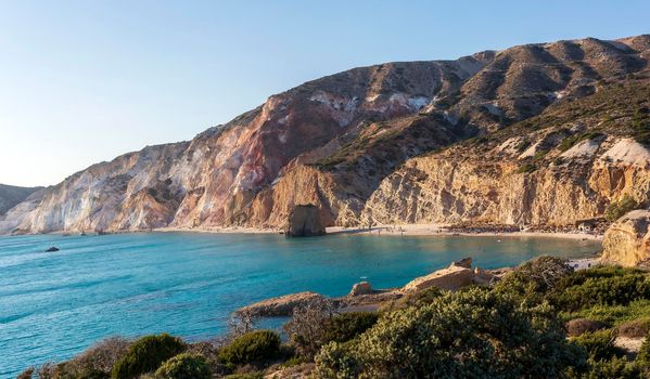 Firiplaka beach and it's natural colors at Milos, Greece