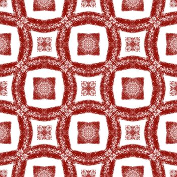 Arabesque hand drawn pattern. Wine red symmetrical kaleidoscope background. Textile ready fancy print, swimwear fabric, wallpaper, wrapping. Oriental arabesque hand drawn design.