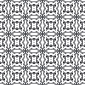 Exotic seamless pattern. Black symmetrical kaleidoscope background. Textile ready lively print, swimwear fabric, wallpaper, wrapping. Summer swimwear exotic seamless design.